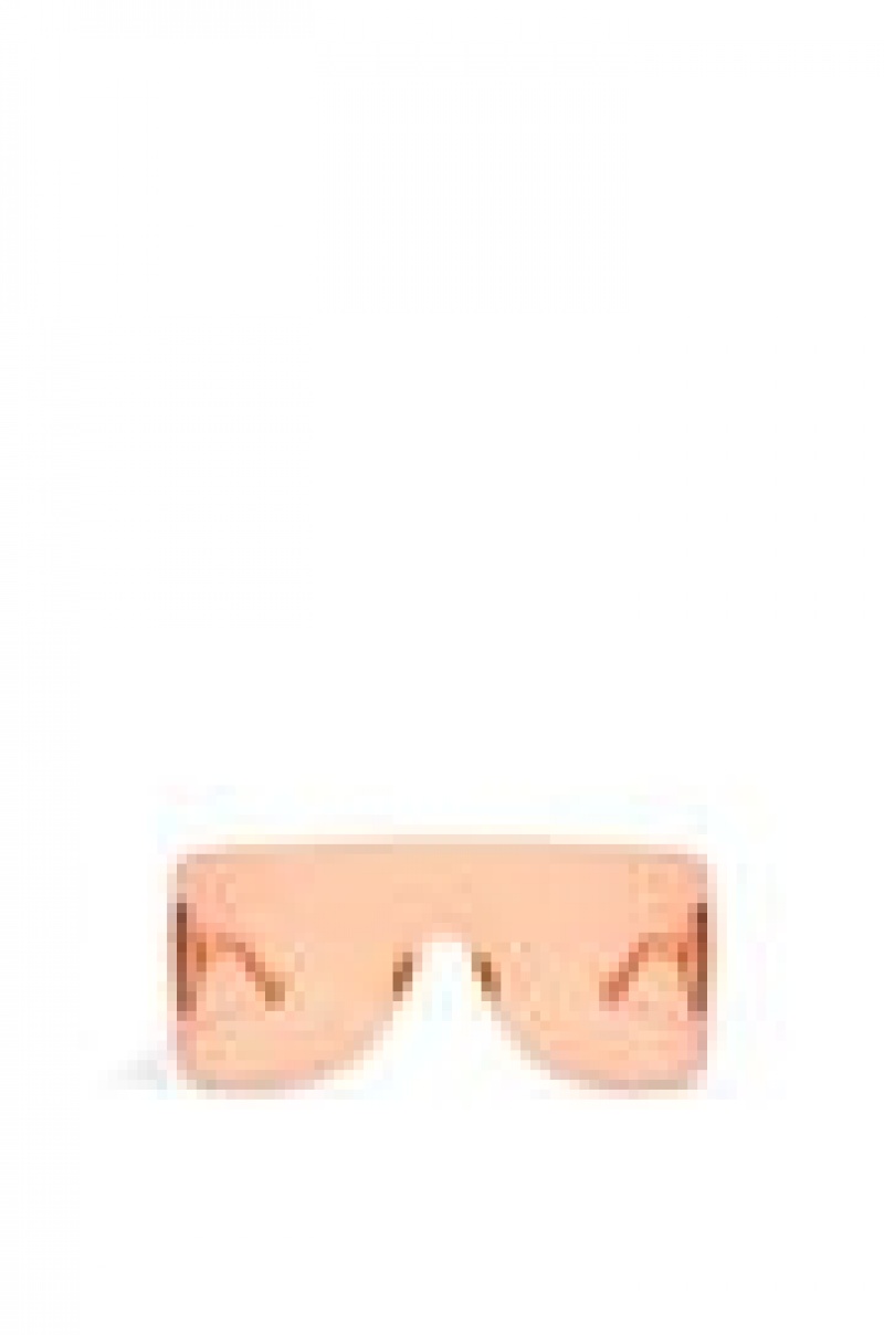 Gafas de Sol Loewe Rectangular mask sunglasses in nylon Mujer Naranjas | 374TNQDIE