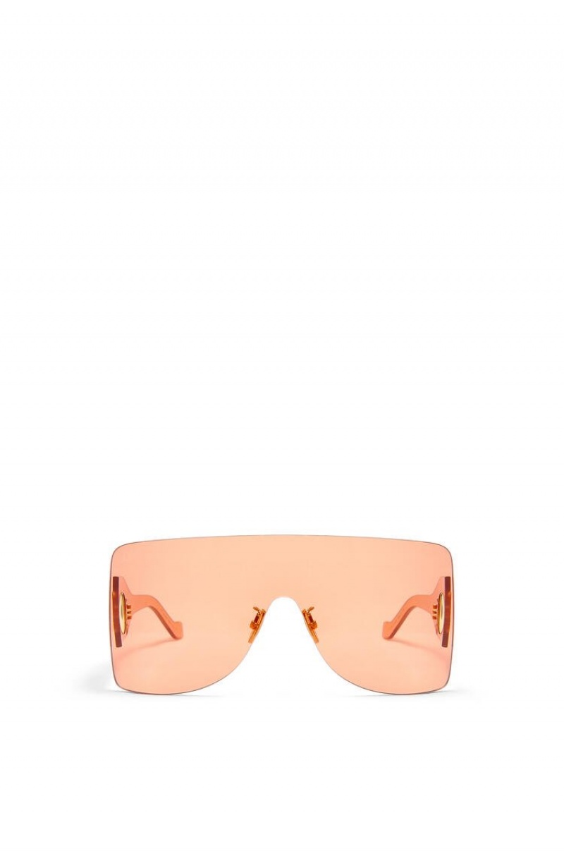 Gafas de Sol Loewe Rectangular mask sunglasses in nylon Mujer Naranjas | 374TNQDIE