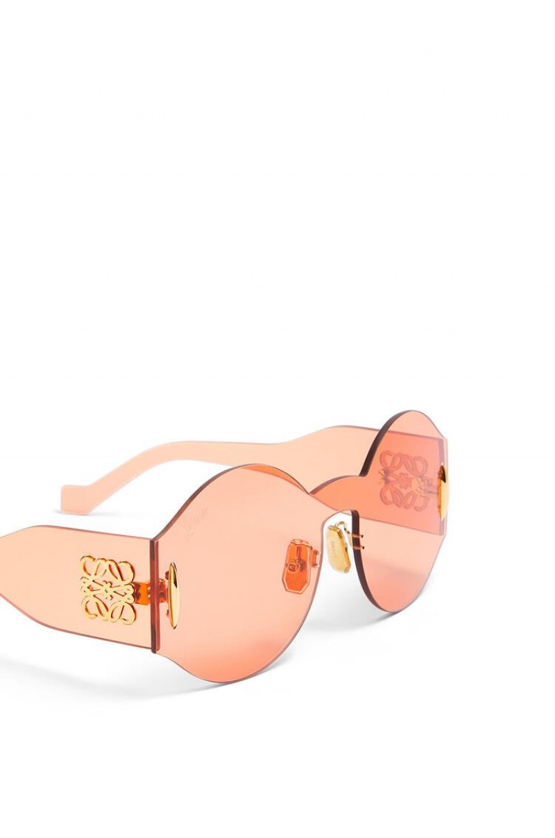 Gafas de Sol Loewe Round mask sunglasses in nylon Mujer Naranjas | 724KLZFQP