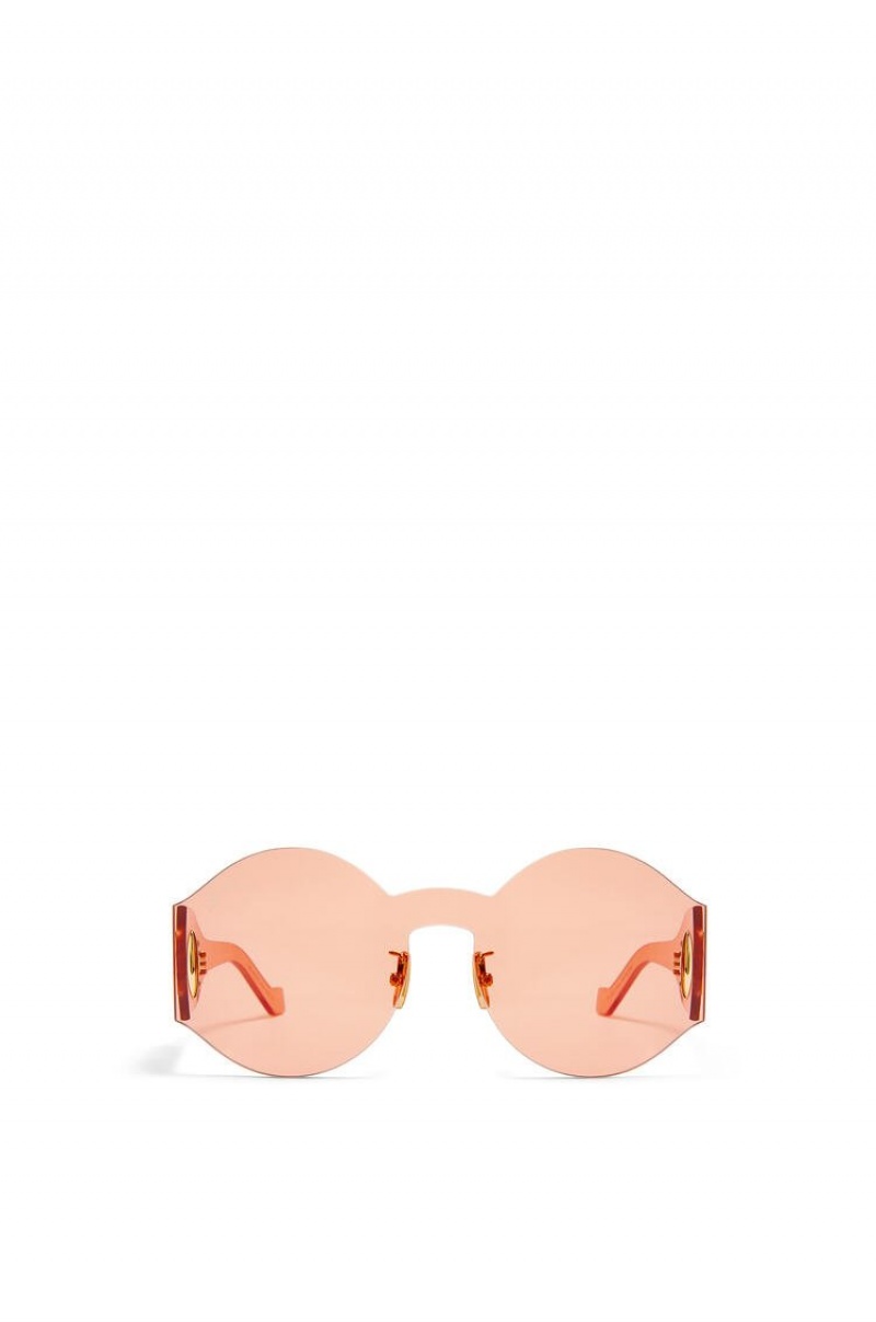 Gafas de Sol Loewe Round mask sunglasses in nylon Mujer Naranjas | 724KLZFQP