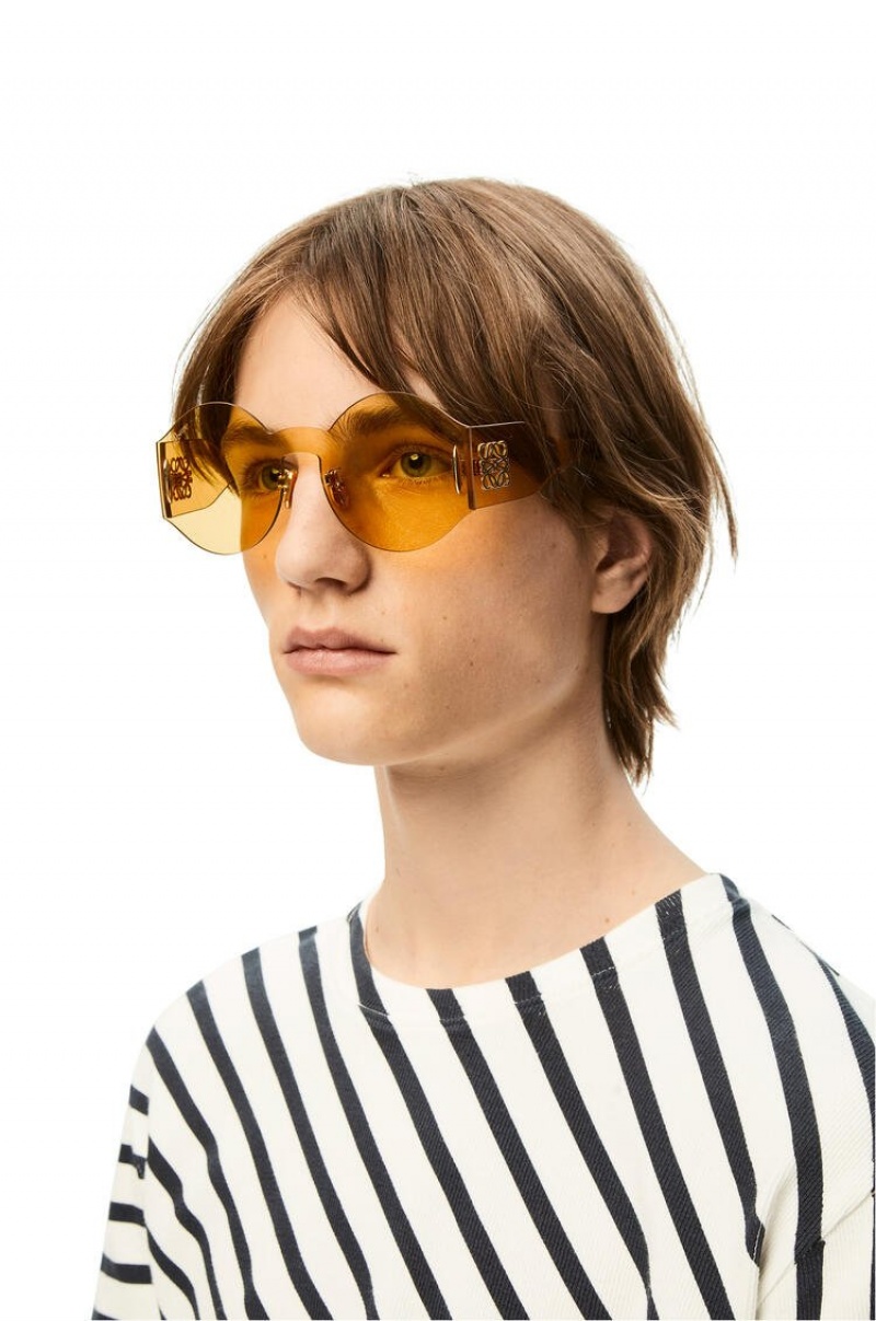 Gafas de Sol Loewe Round mask sunglasses in nylon Mujer Amarillo | 498NQGSDR