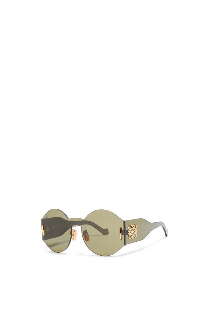 Gafas de Sol Loewe Round mask sunglasses in nylon Mujer Verde Oscuro | 214SHKWNV