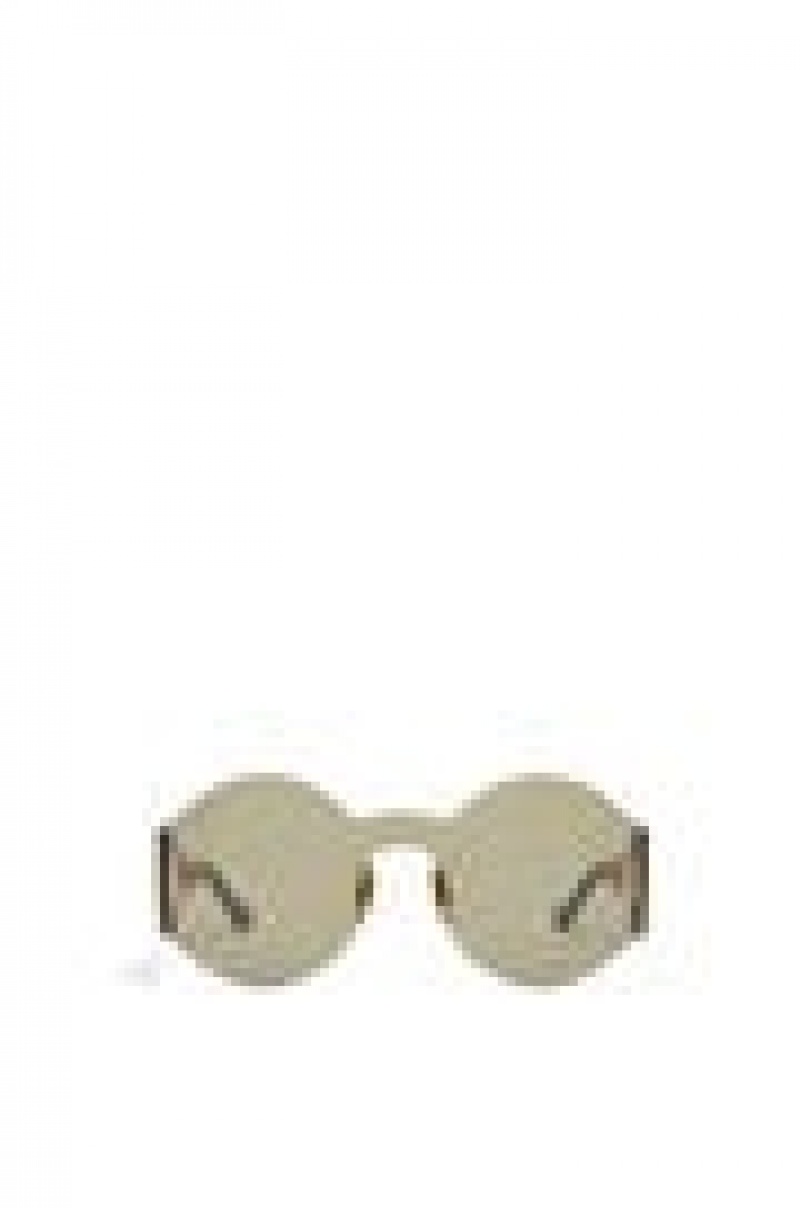 Gafas de Sol Loewe Round mask sunglasses in nylon Mujer Verde Oscuro | 214SHKWNV