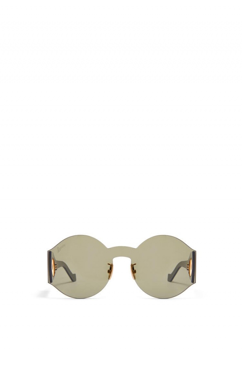 Gafas de Sol Loewe Round mask sunglasses in nylon Mujer Verde Oscuro | 214SHKWNV