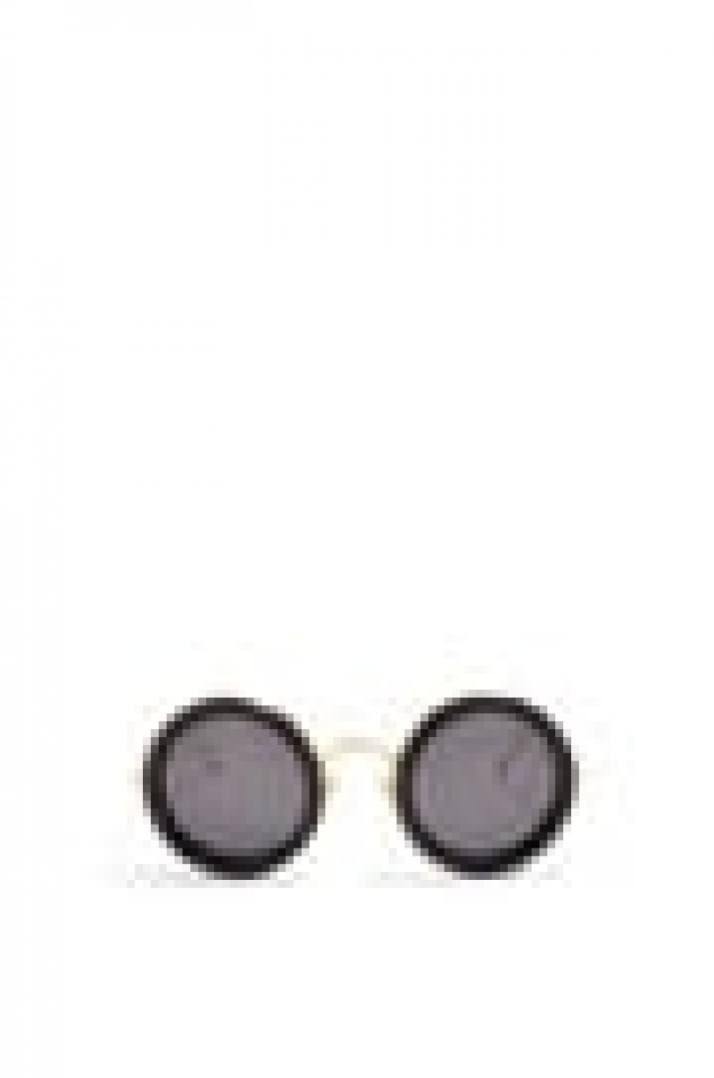 Gafas de Sol Loewe Round sunglasses in acetate Mujer Negras Doradas | 483KDWUNQ