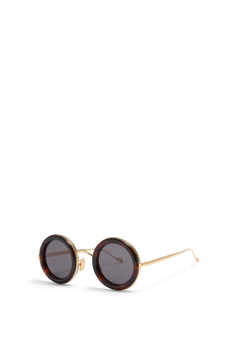 Gafas de Sol Loewe Round sunglasses in acetate Mujer Doradas Claro | 168CQSYBO