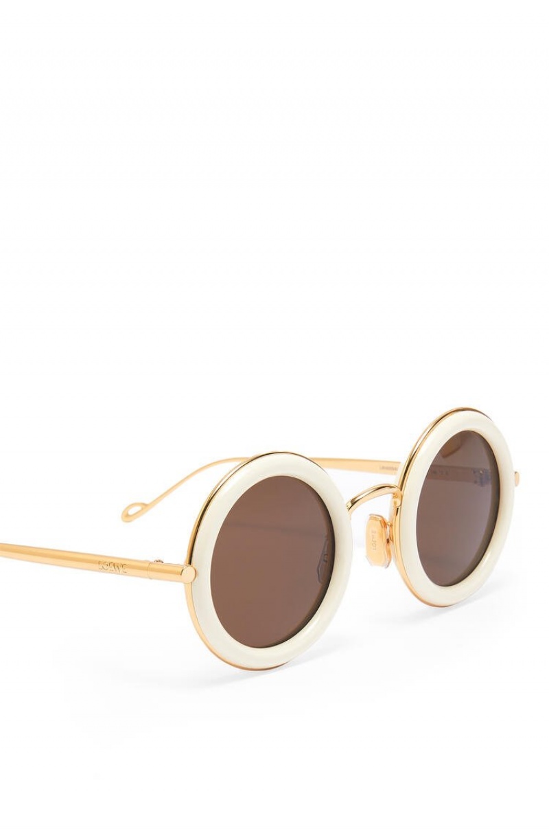 Gafas de Sol Loewe Round sunglasses in acetate Mujer Doradas | 340GPDHQV