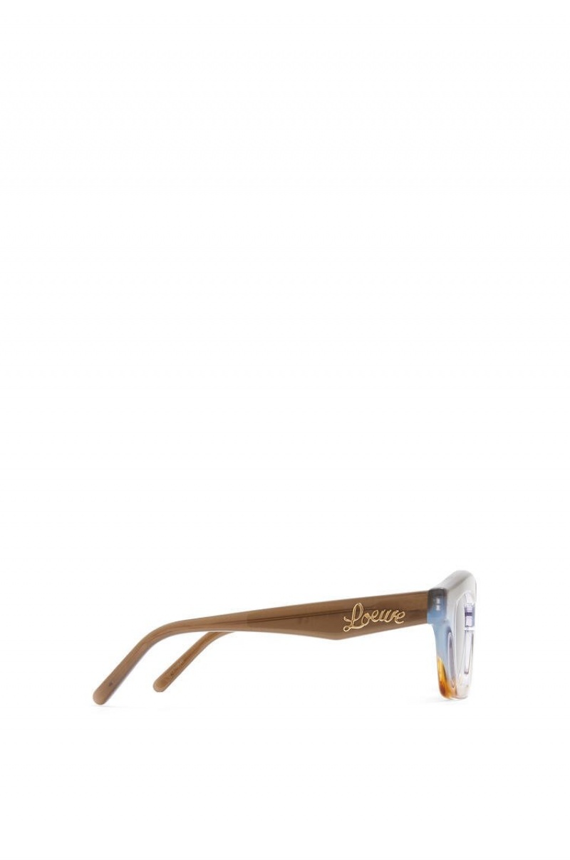 Gafas de Sol Loewe Small browline sunglasses in acetate Mujer Gris Azules | 317VKCRNB