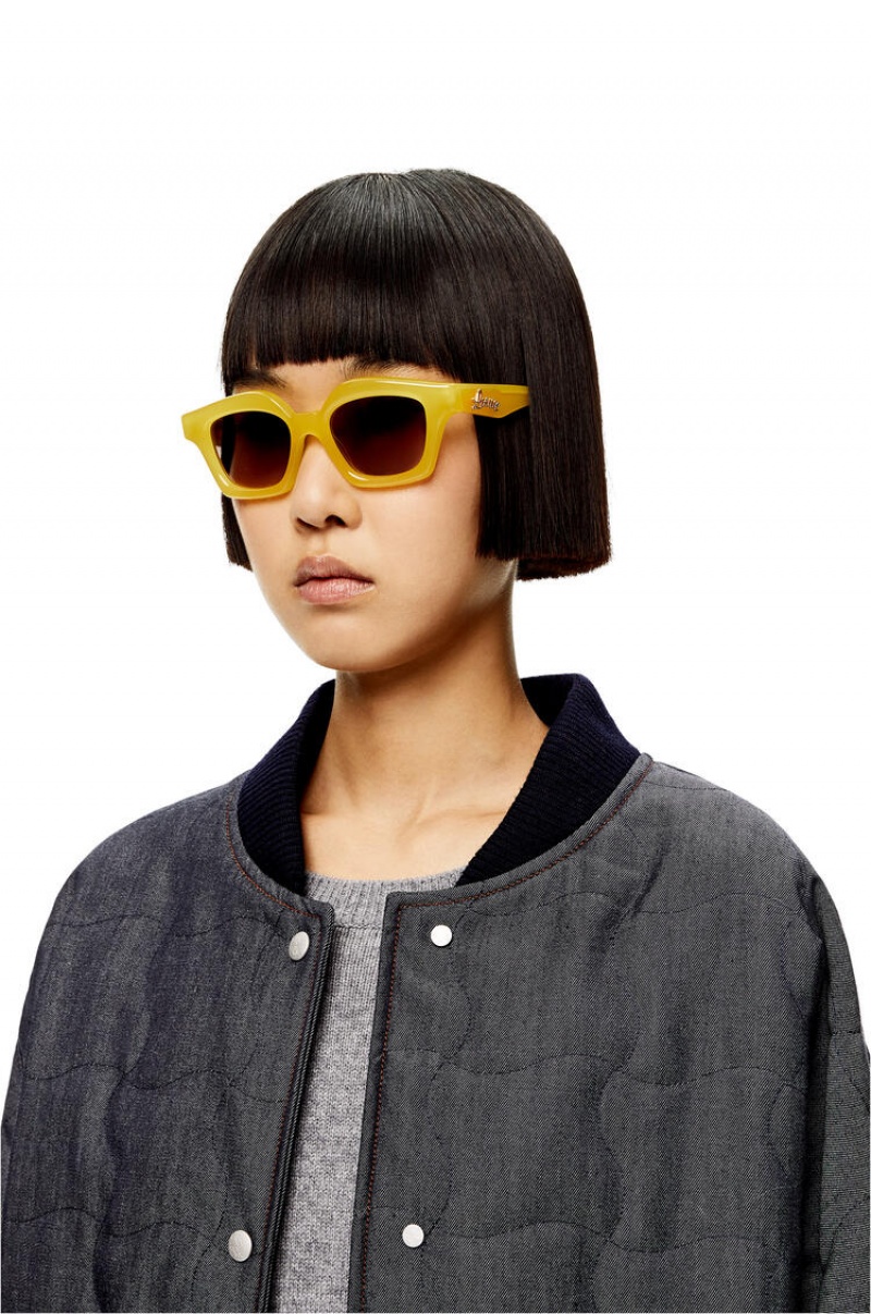 Gafas de Sol Loewe Small browline sunglasses in acetate Mujer Amarillo | 068WMQVAZ