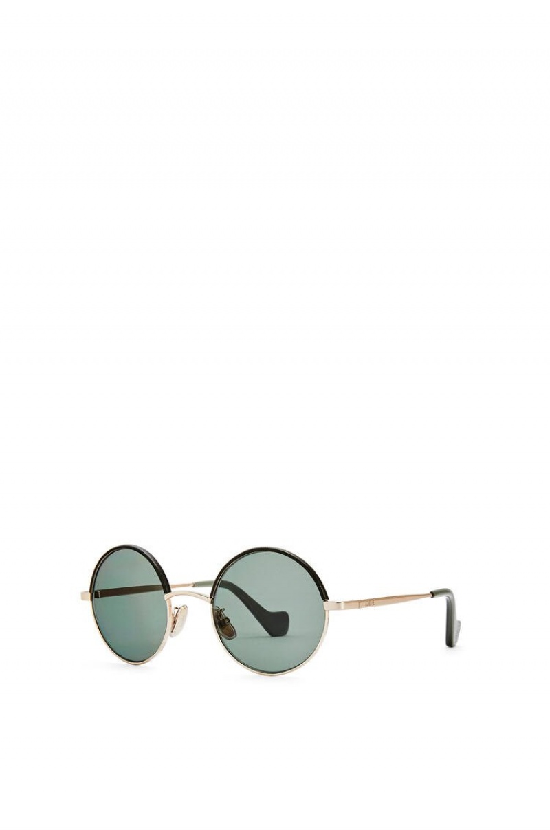 Gafas de Sol Loewe Small round sunglasses in metal Mujer Kaki Verde | 790VDWXEN