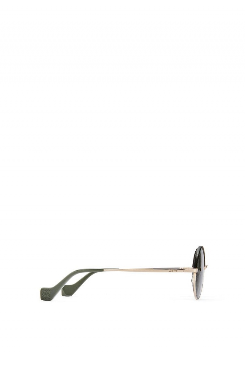 Gafas de Sol Loewe Small round sunglasses in metal Mujer Kaki Verde | 790VDWXEN