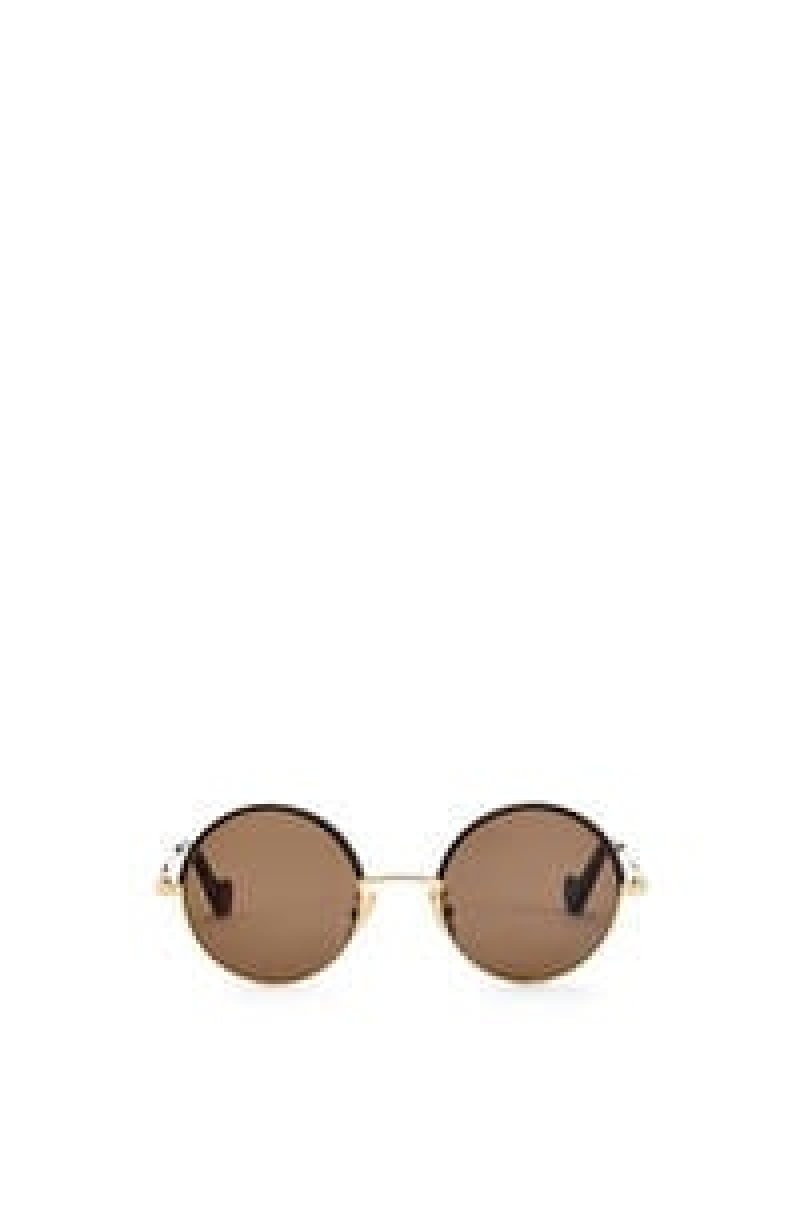 Gafas de Sol Loewe Small round sunglasses in metal Mujer Kaki Verde | 790VDWXEN