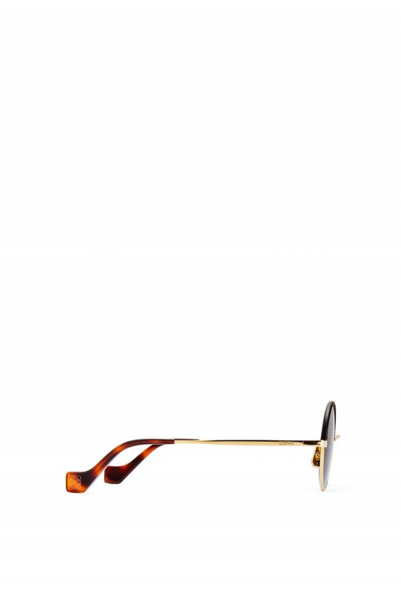 Gafas de Sol Loewe Small round sunglasses in metal Mujer Marrones Oscuro | 039TADOGQ