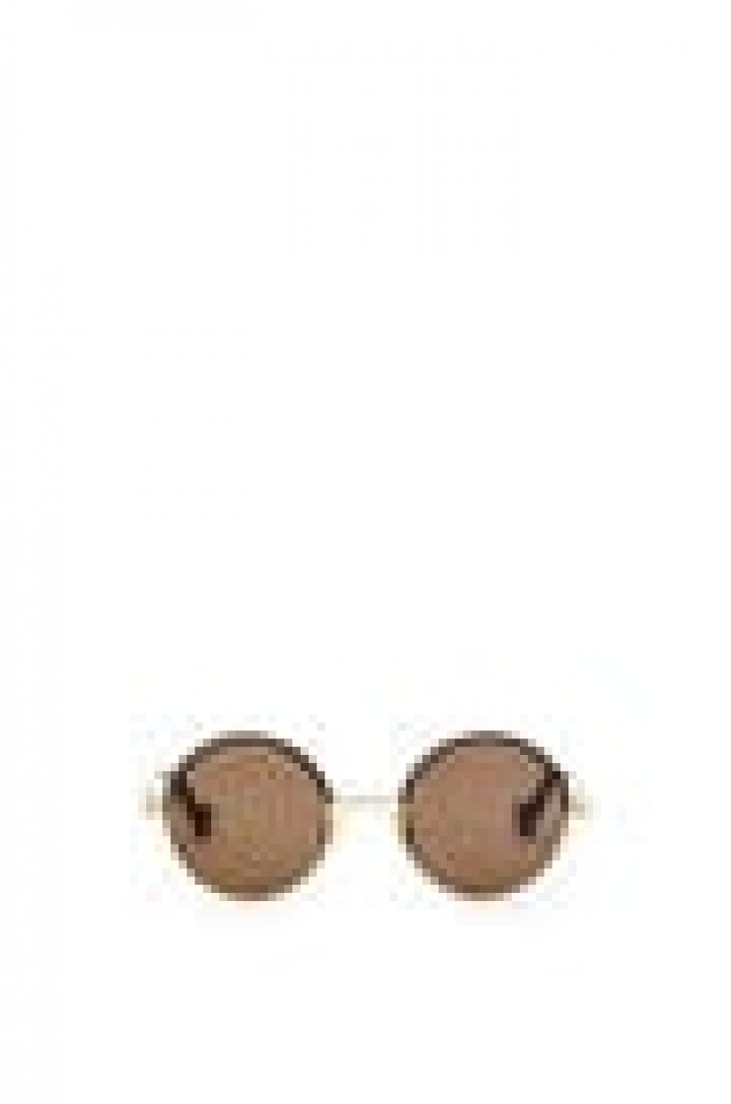 Gafas de Sol Loewe Small round sunglasses in metal Mujer Marrones Oscuro | 039TADOGQ