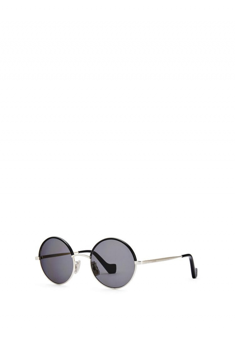 Gafas de Sol Loewe Small round sunglasses in metal Mujer Gris | 513UHMLNR