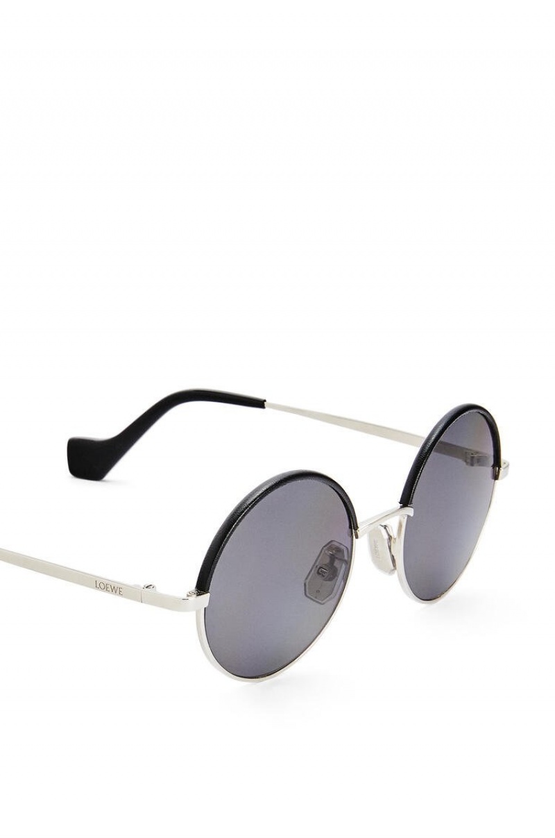 Gafas de Sol Loewe Small round sunglasses in metal Mujer Gris | 513UHMLNR