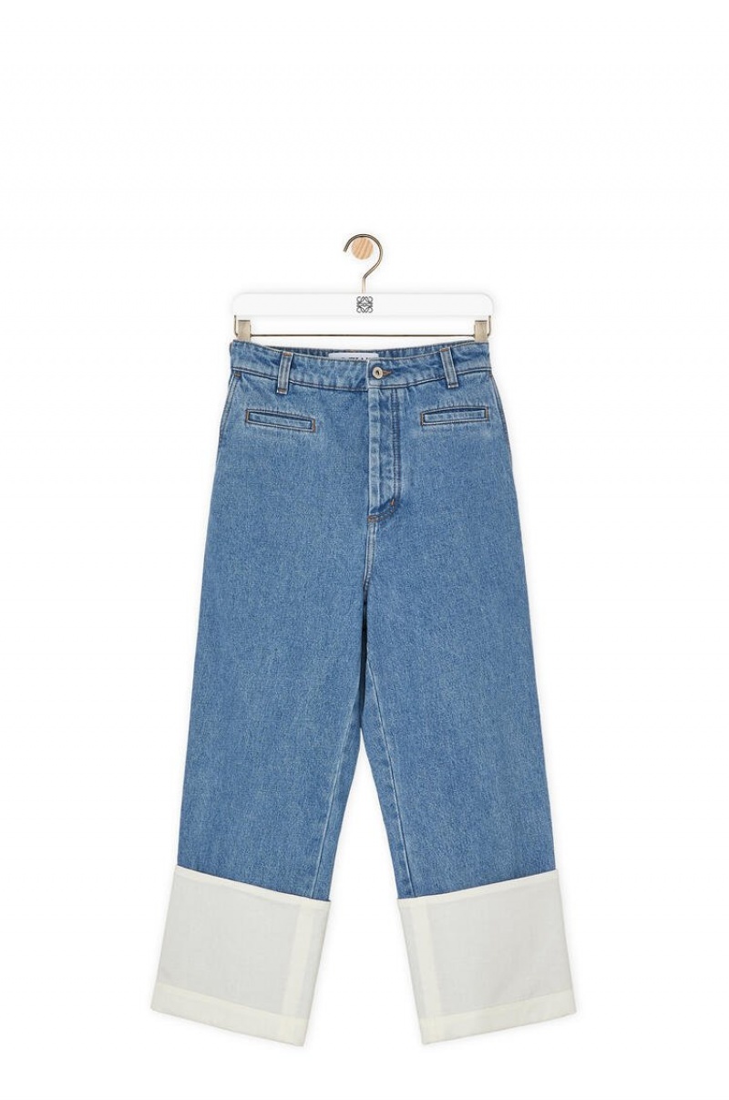 Jeans Loewe Fisherman stonewash jeans in cotton Hombre Azules | 017CFHARZ