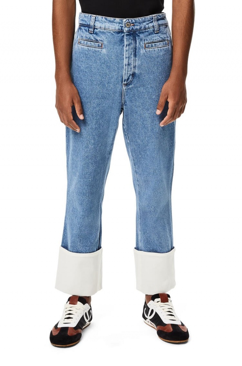 Jeans Loewe Fisherman stonewash jeans in cotton Hombre Azules | 350KXDYQF