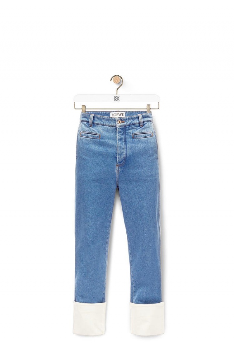 Jeans Loewe Fisherman stonewash jeans in cotton Hombre Azules | 350KXDYQF