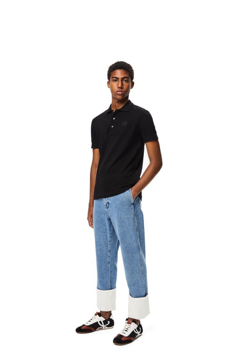 Jeans Loewe Fisherman stonewash jeans in cotton Hombre Azules | 350KXDYQF