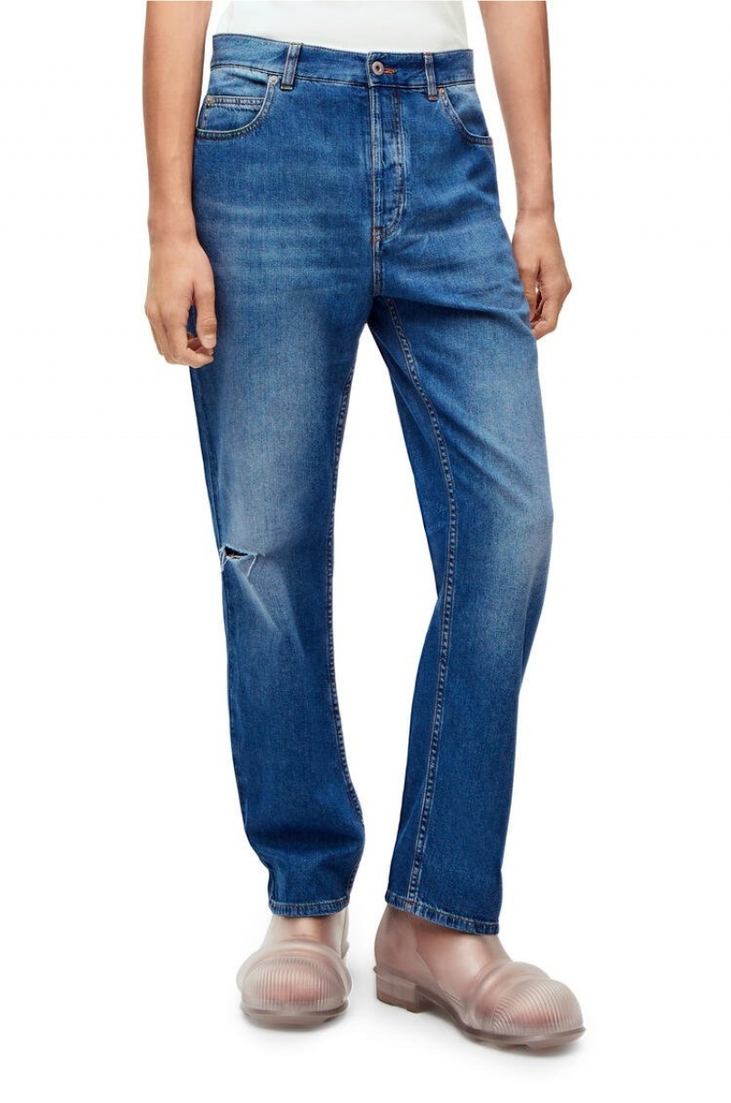 Jeans Loewe Jeans in washed denim Hombre Indigo Azules | 458LMVCTB