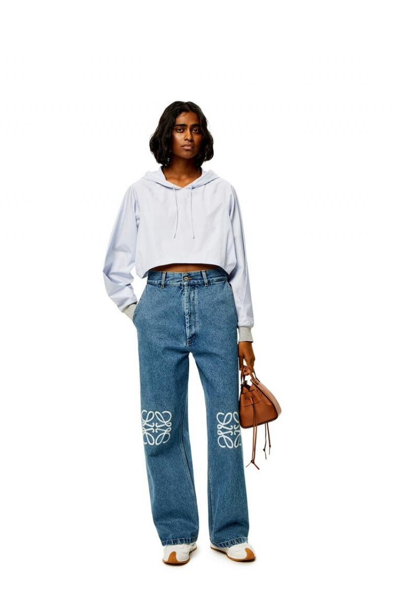 Jenas Loewe Anagram baggy jeans in denim Mujer Azules | 319WKCEMV