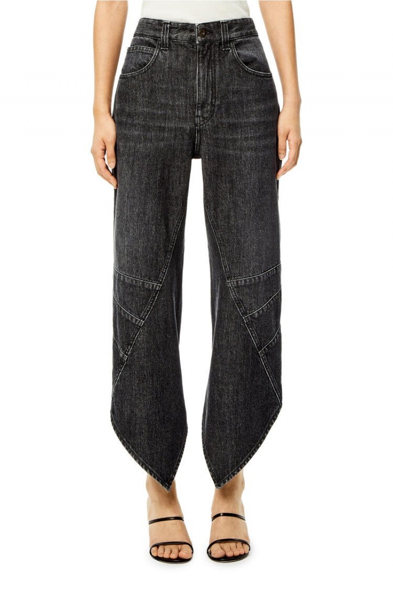 Jenas Loewe Curved jeans in denim Mujer Negras | 720UJHCEO