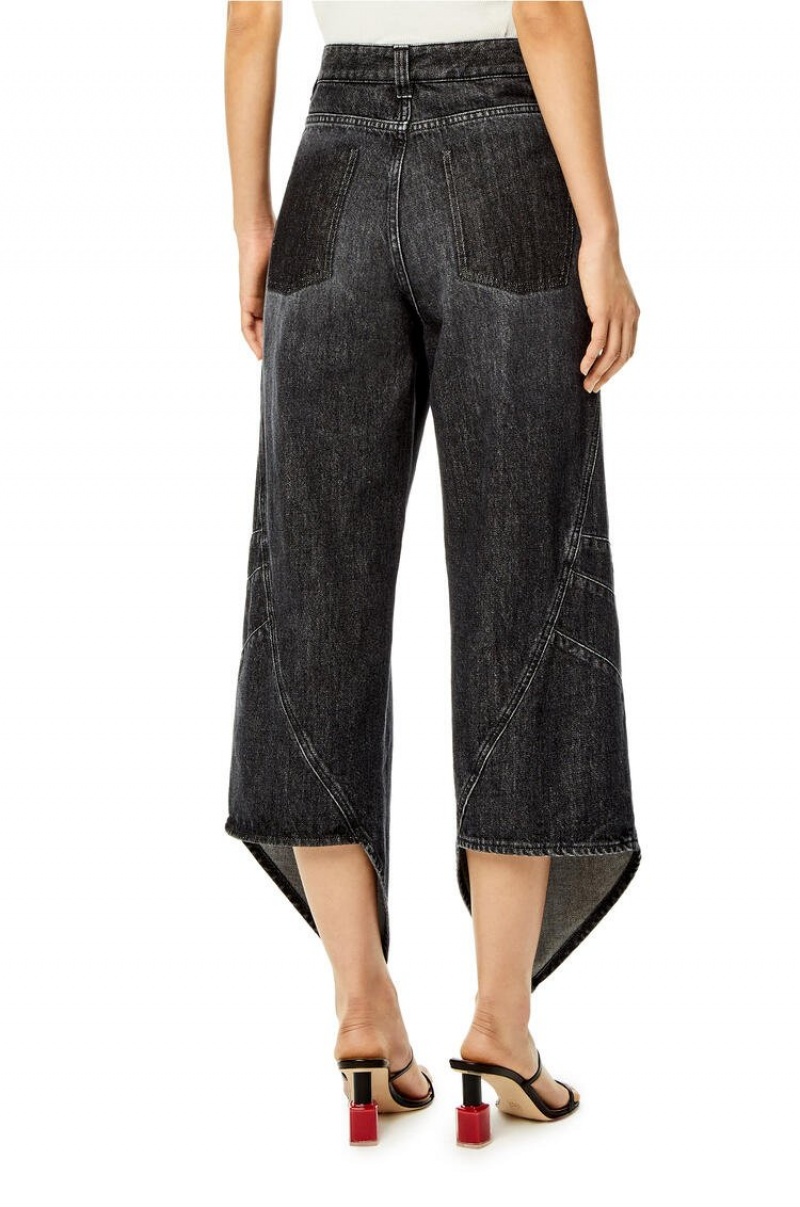 Jenas Loewe Curved jeans in denim Mujer Negras | 720UJHCEO