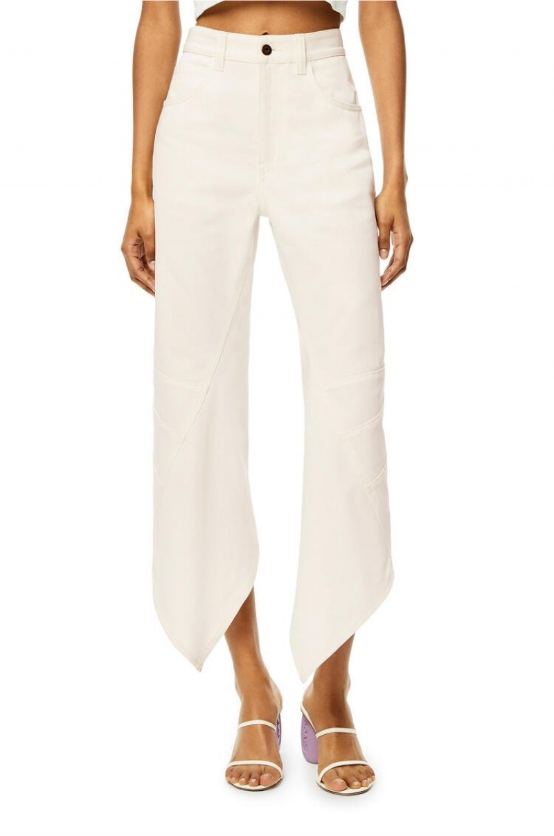 Jenas Loewe Curved jeans in denim Mujer Ivory | 914HQUGXP