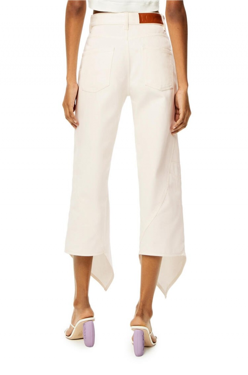 Jenas Loewe Curved jeans in denim Mujer Ivory | 914HQUGXP