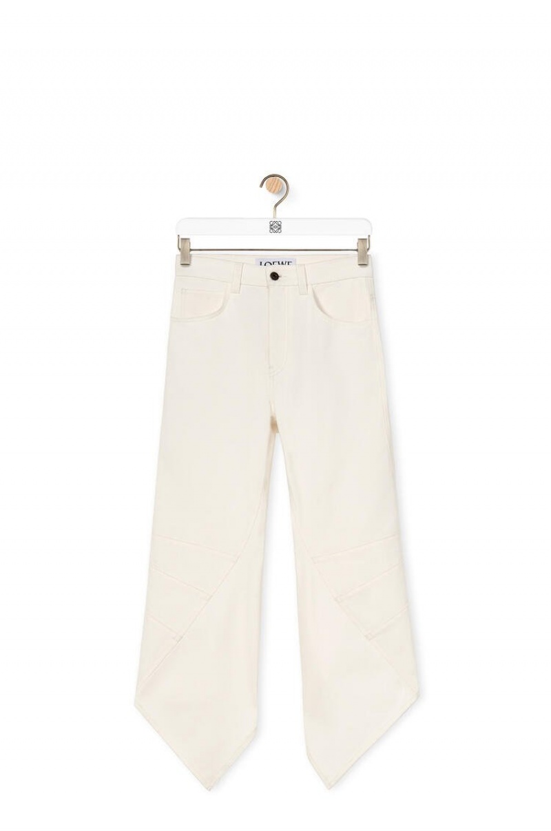 Jenas Loewe Curved jeans in denim Mujer Ivory | 914HQUGXP