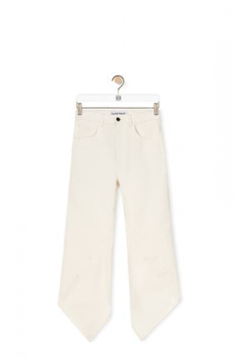 Jenas Loewe Curved jeans in denim Mujer Ivory | 914HQUGXP