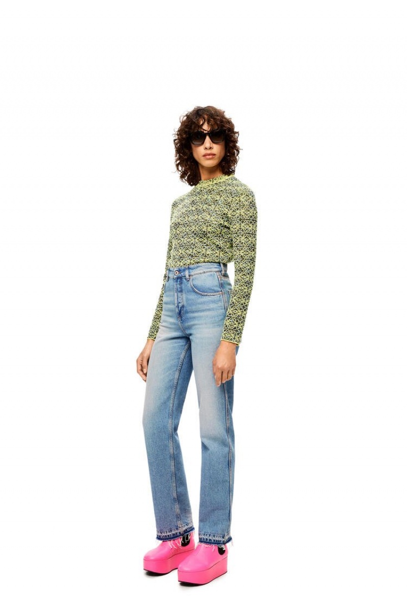 Jenas Loewe Directo leg jeans in denim Mujer Washed Denim | 752FGPNIY