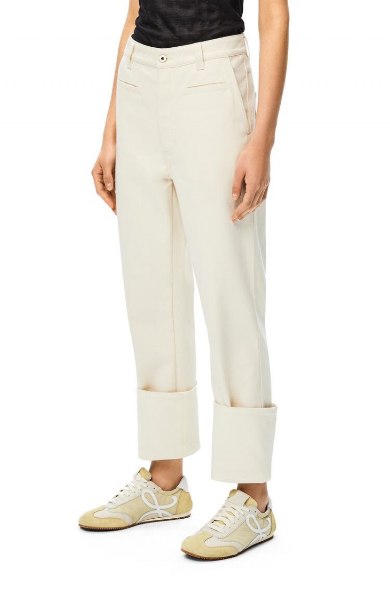 Jenas Loewe Fisherman jeans in denim Mujer Ivory | 321WIPMRF