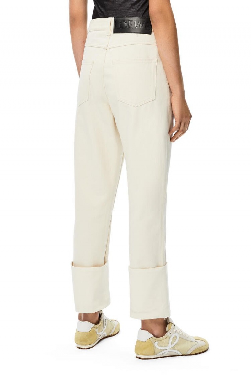 Jenas Loewe Fisherman jeans in denim Mujer Ivory | 321WIPMRF