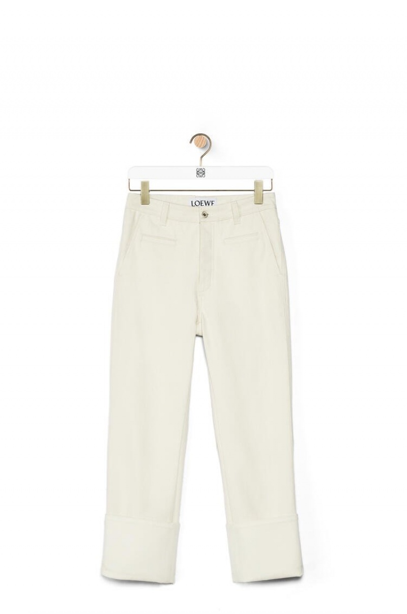 Jenas Loewe Fisherman jeans in denim Mujer Ivory | 321WIPMRF