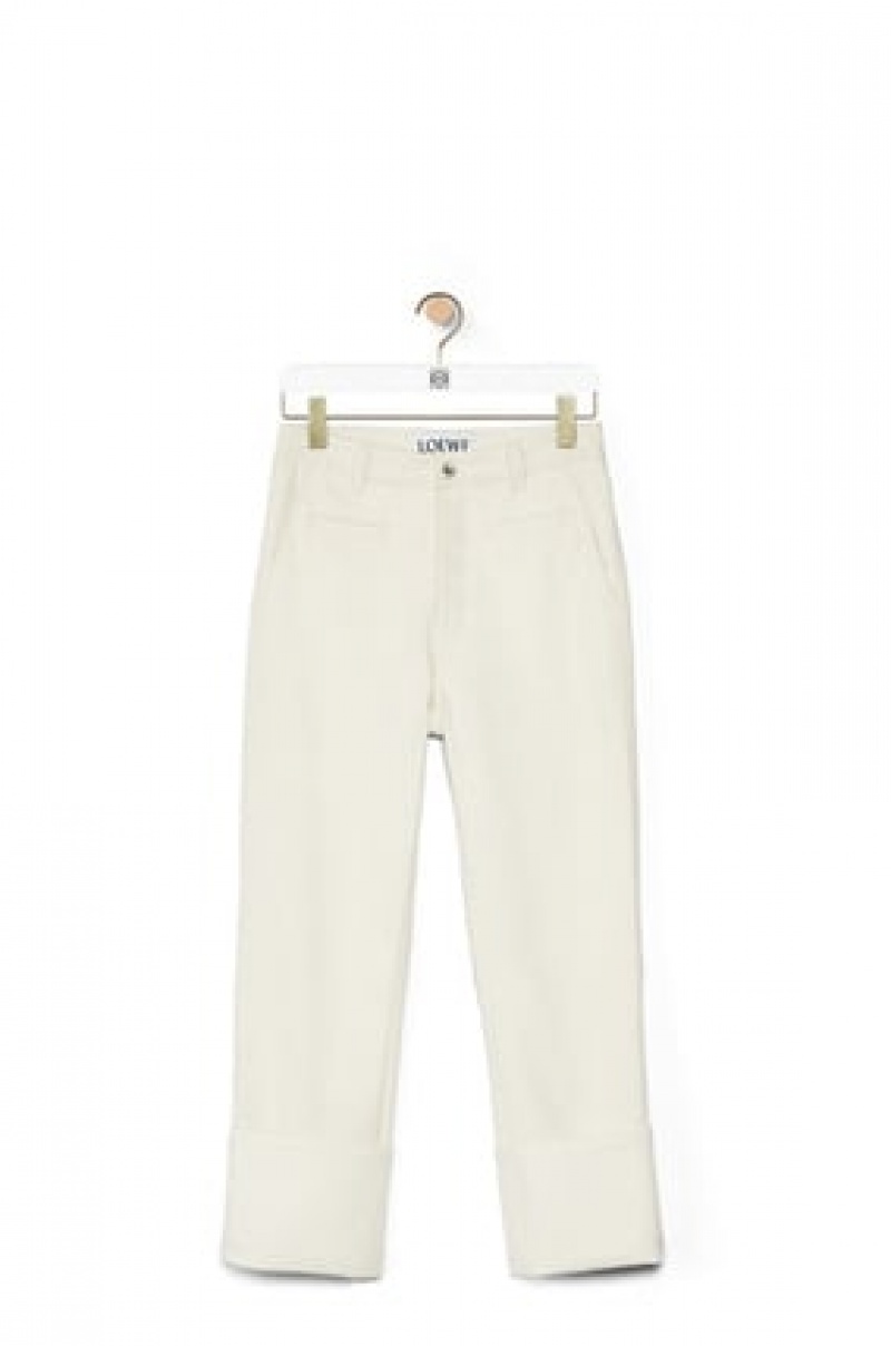 Jenas Loewe Fisherman jeans in denim Mujer Ivory | 321WIPMRF