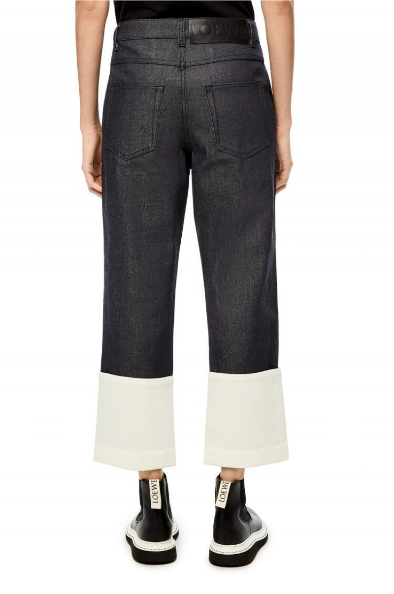 Jenas Loewe Fisherman jeans in stone washed denim Mujer Azul Marino Azules | 031VEUYCS