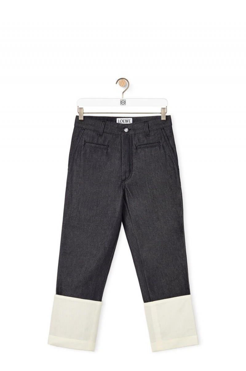 Jenas Loewe Fisherman jeans in stone washed denim Mujer Azul Marino Azules | 031VEUYCS