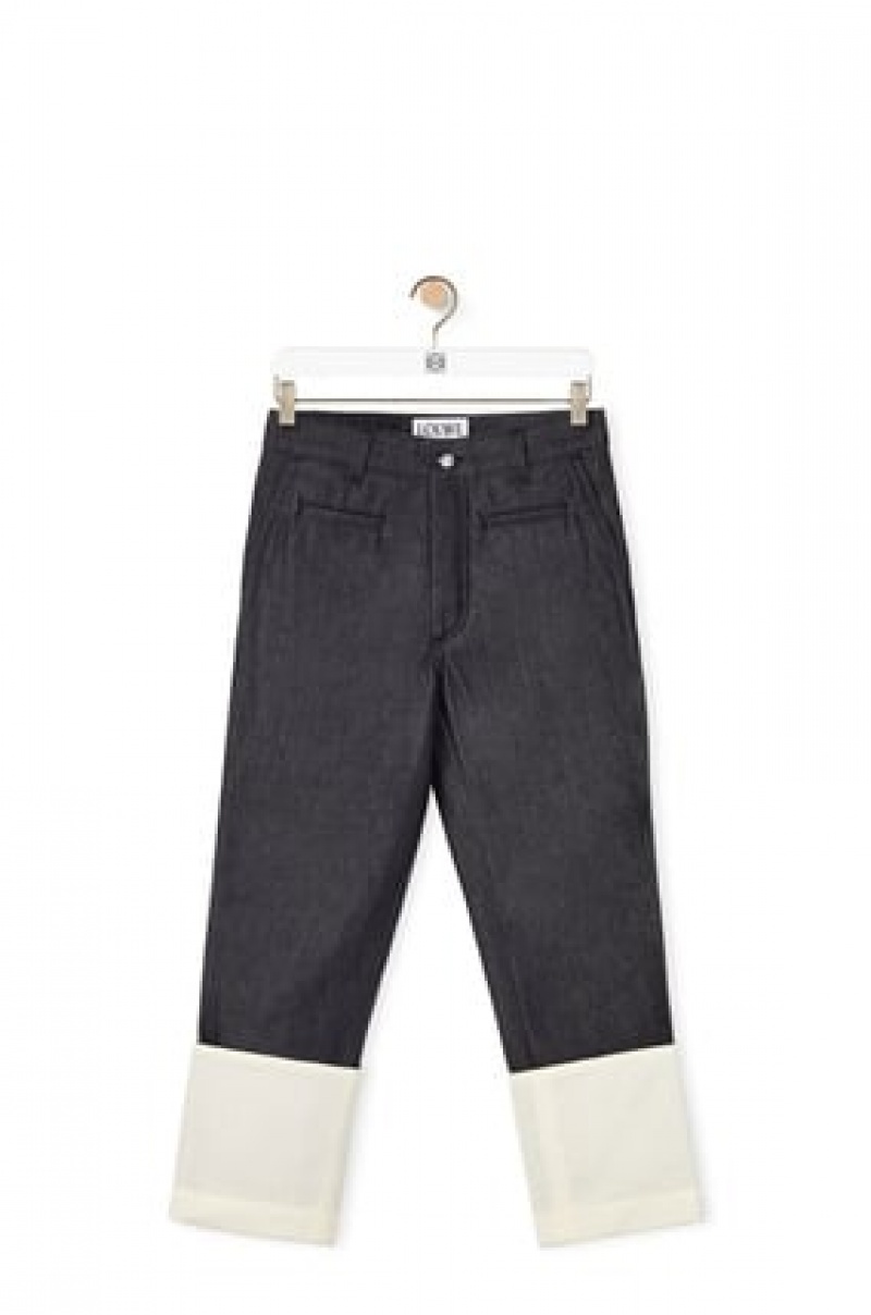 Jenas Loewe Fisherman jeans in stone washed denim Mujer Azul Marino Azules | 031VEUYCS