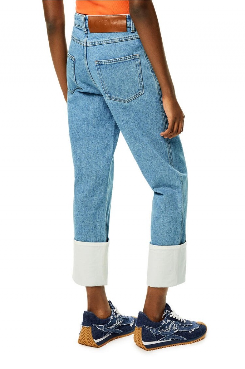 Jenas Loewe Fisherman jeans in stone washed denim Mujer Azules | 753SHUJMI