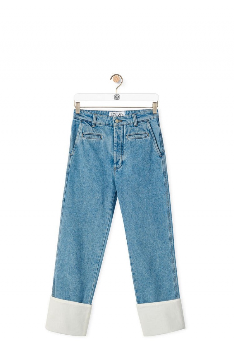 Jenas Loewe Fisherman jeans in stone washed denim Mujer Azules | 753SHUJMI