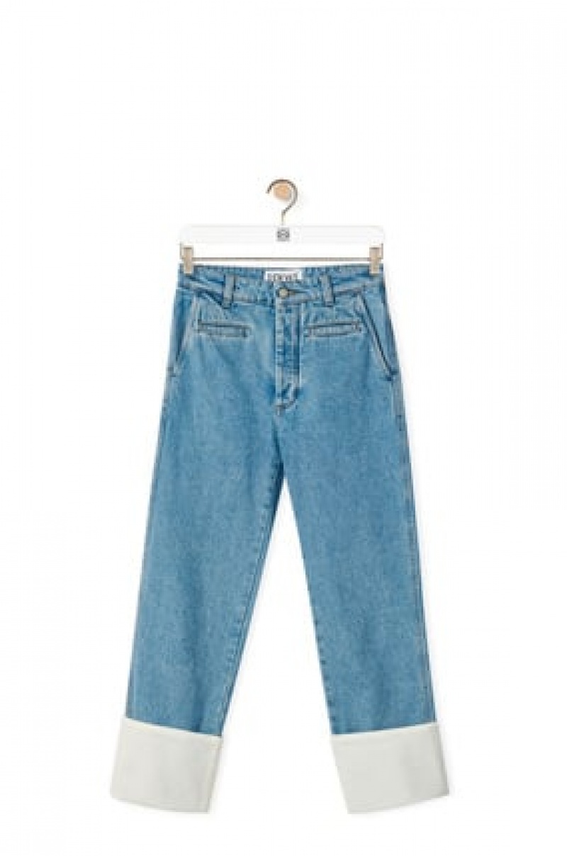 Jenas Loewe Fisherman jeans in stone washed denim Mujer Azules | 753SHUJMI