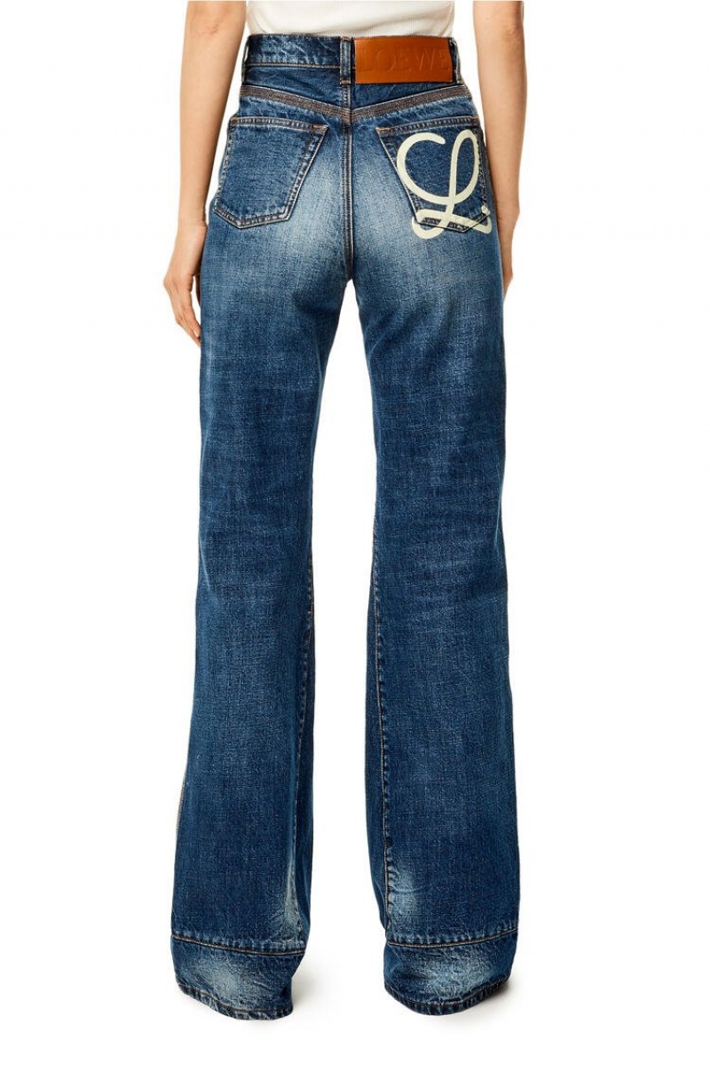 Jenas Loewe Logo jeans in denim Mujer Washed Denim | 253VZXSCB