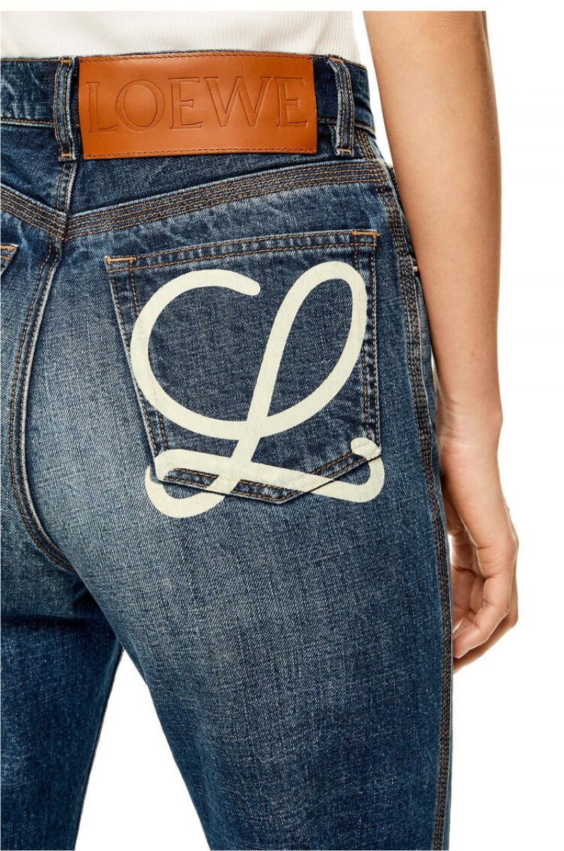 Jenas Loewe Logo jeans in denim Mujer Washed Denim | 253VZXSCB