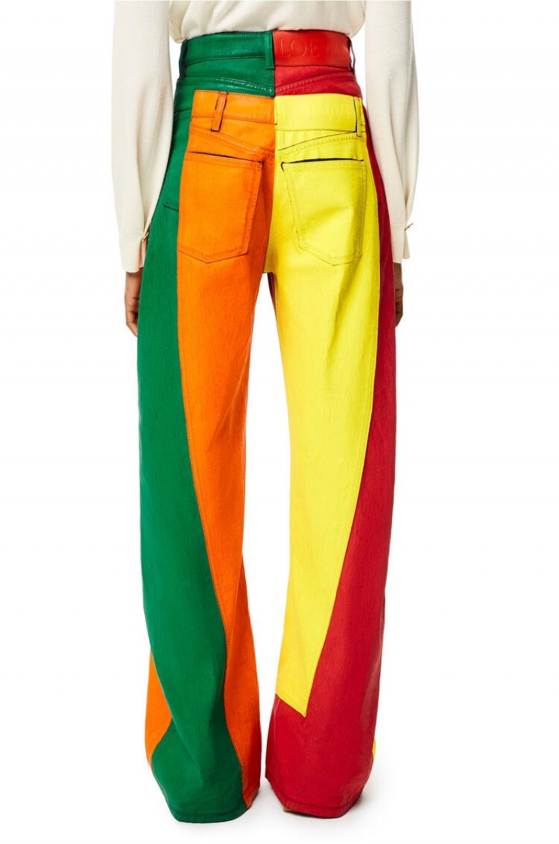 Jenas Loewe Multicolour patchwork jeans in denim Mujer Multicolor | 832MIGHXP