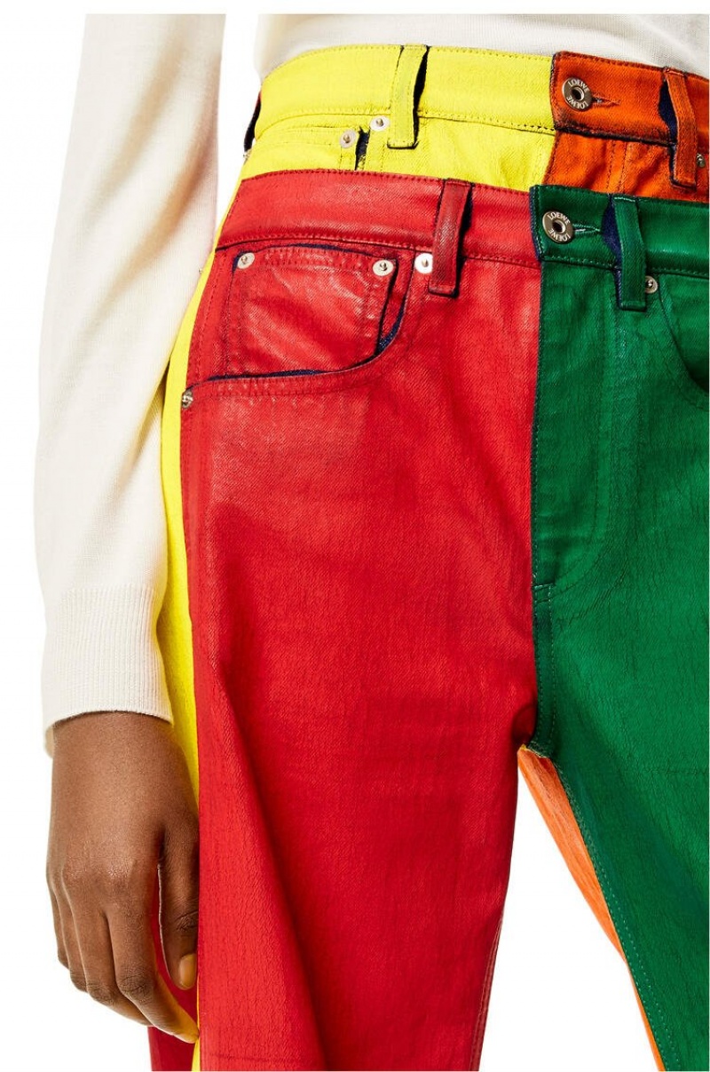 Jenas Loewe Multicolour patchwork jeans in denim Mujer Multicolor | 832MIGHXP