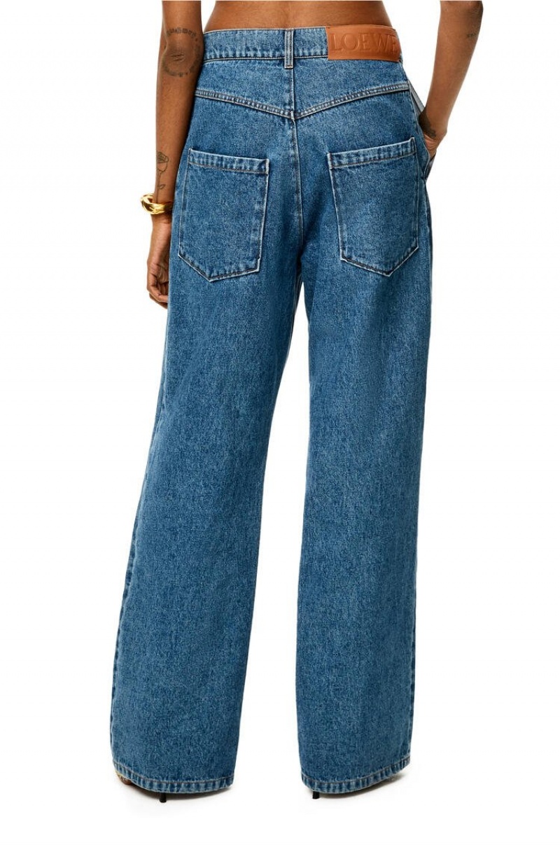 Jenas Loewe Ripped baggy jeans in denim Mujer Azules | 087SGZMWD