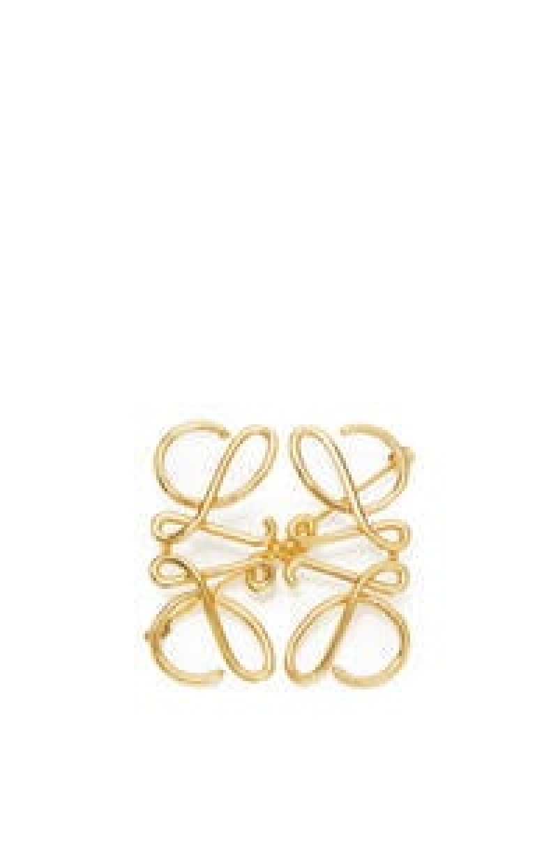 Joyería Loewe Anagram brooch in metal Mujer Palladium | 057BLDXAY