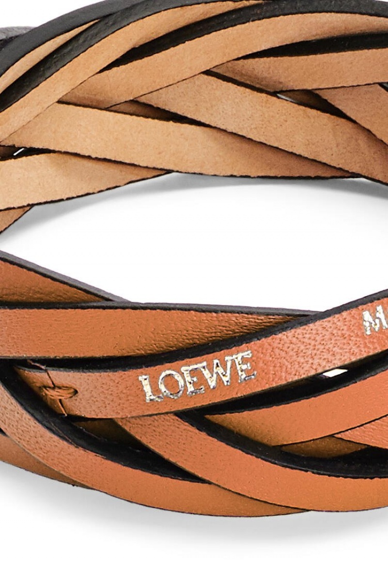 Joyería Loewe Braided bangle in classic calfskin Mujer Tan | 165ETWRSQ